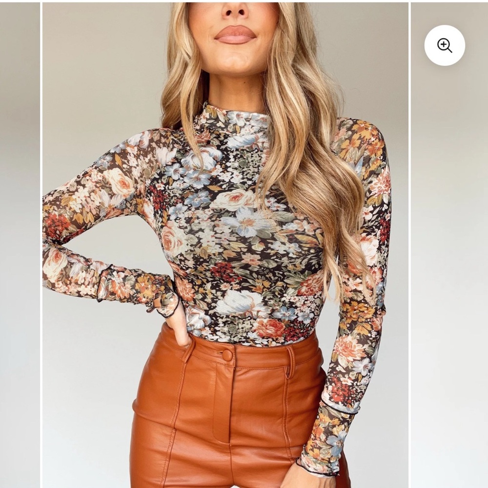 Floral Mesh Top
